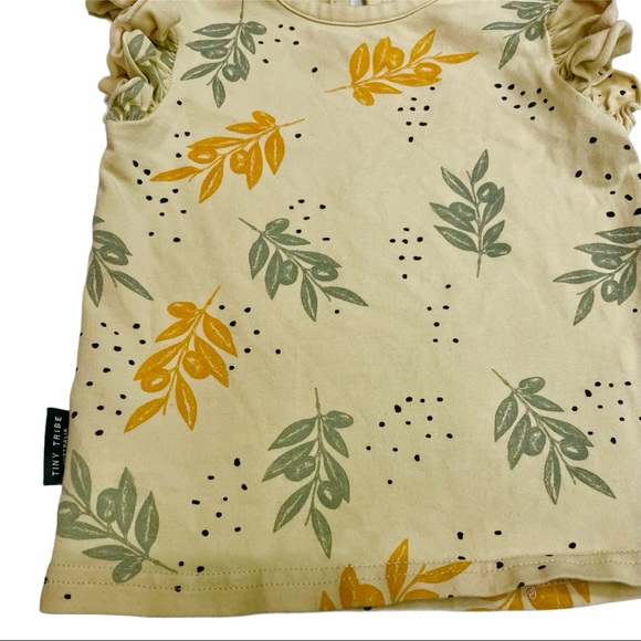 Tiny Tribe Girls Leaf Frill Tank Ruffled Sleeves - Picture 3 of 7